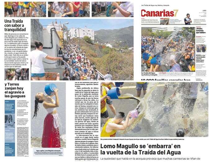 Portadas y páginas interiores de los medios grancanarios dedicadas al evento/TA.